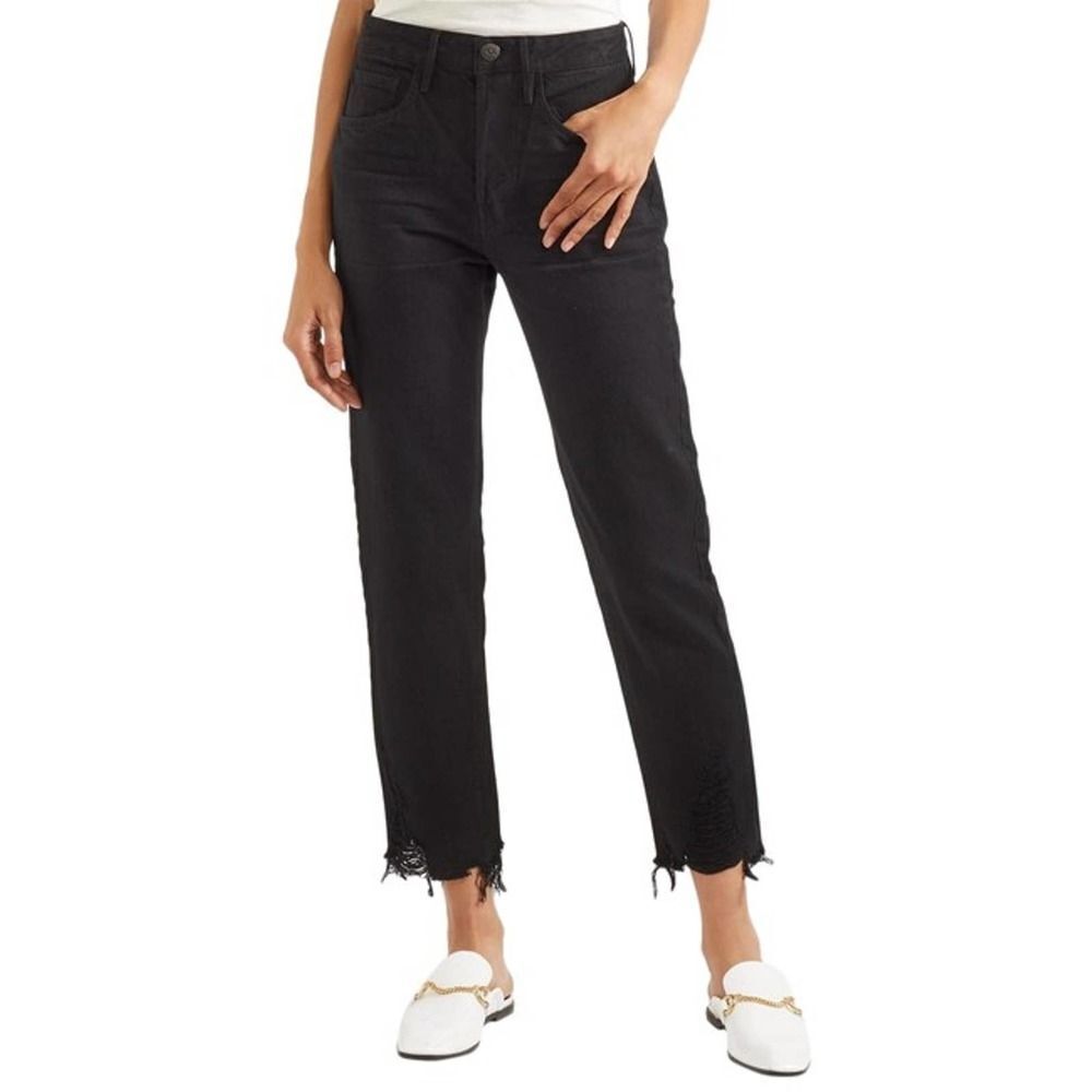3x1 Higher Ground Bully Distressed Button Fly Black Cropped Jean Pant womens 29
